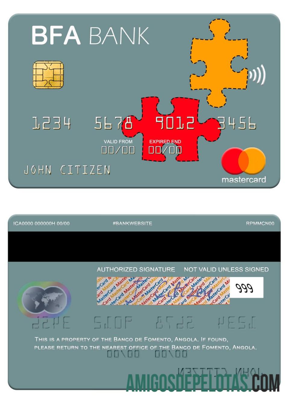 Angola Banco De Fomento Mastercard amostra